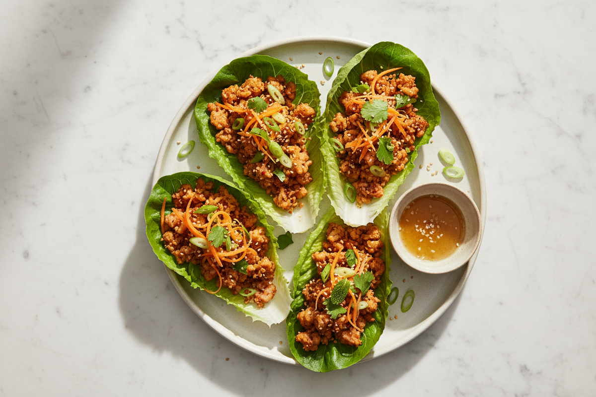 Minced Vegan Shrimp Lettuce Wraps