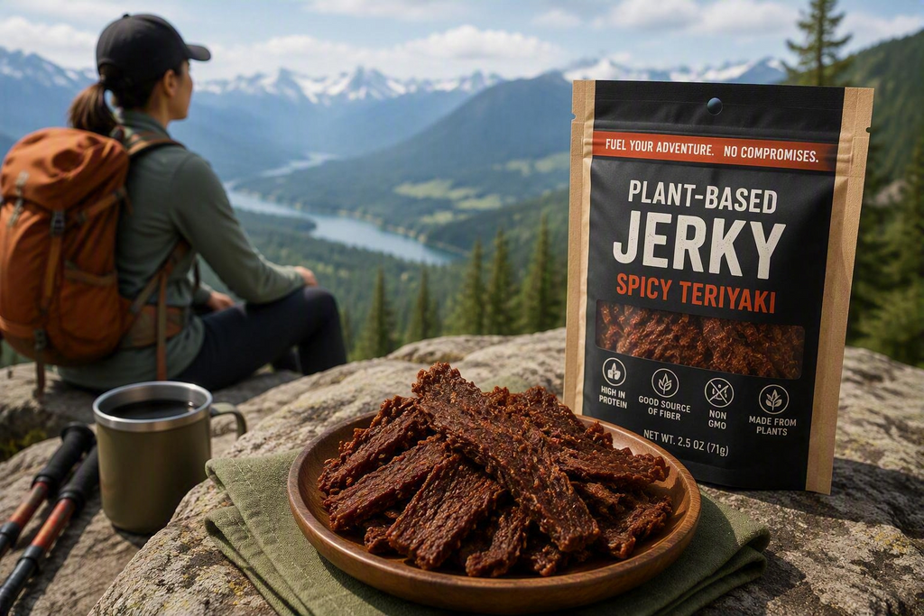 Plant‑Based Jerky – Spicy Teriyaki (Soy‑Based)