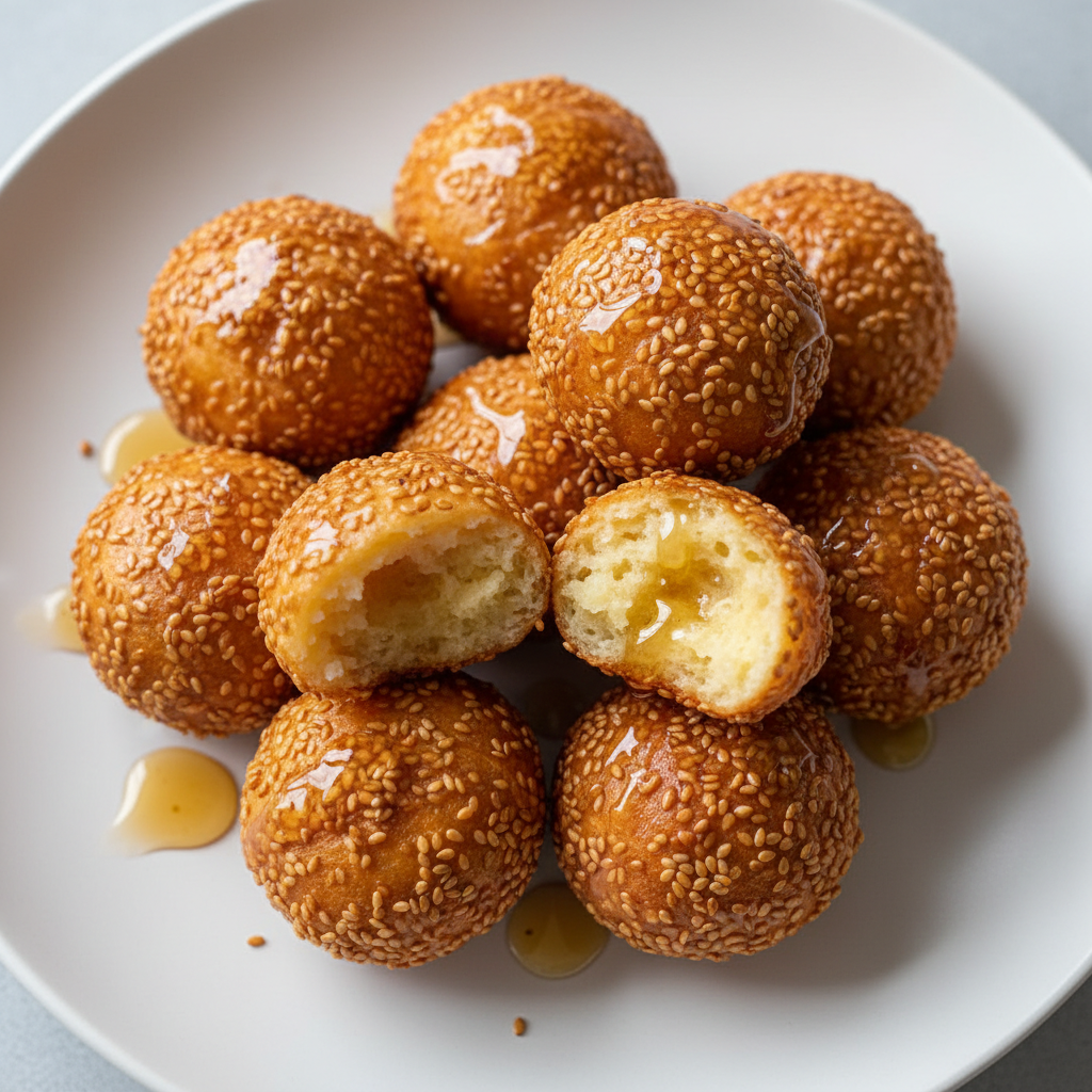 Sesame Balls: Crispy Sesame Mochi Dessert